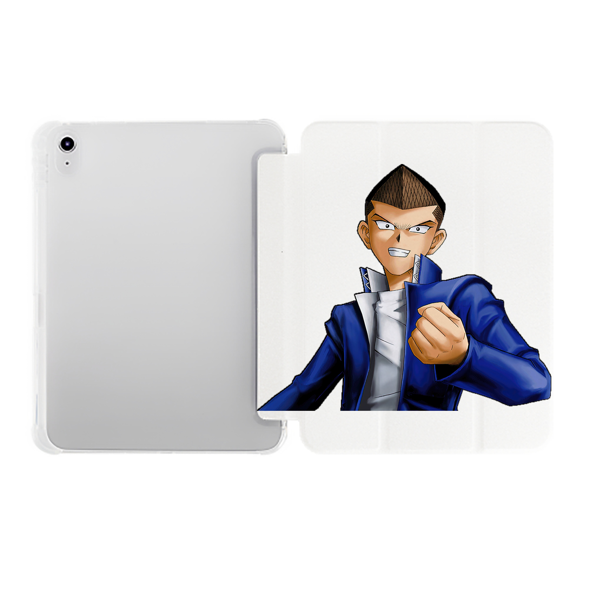 （画像用） 遊☆戯☆王 Yu-Gi-Oh! IPad ケース ペン収納付き 三つ折りスタンド PUレザー×シリコン 対応機種9.5/10.5/10.9インチ